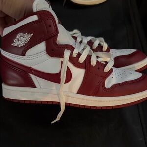Nike Air Jordan Red and White High Tops